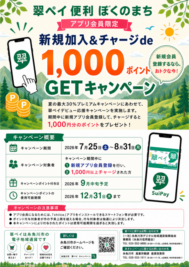 新規加入＆チャージde1,000ポイントGETキャンペーンチラシ