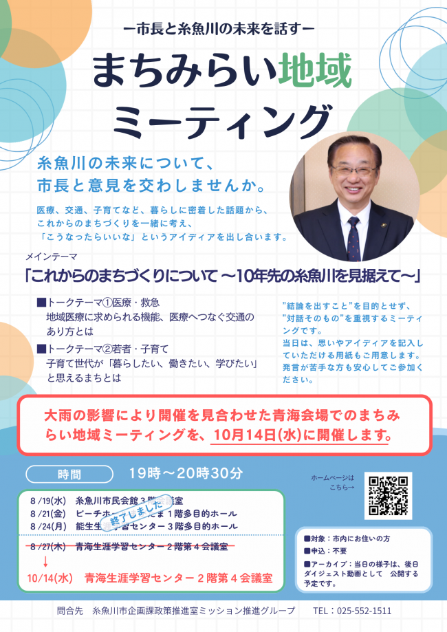 まちみらい地域ミーティングのポスター